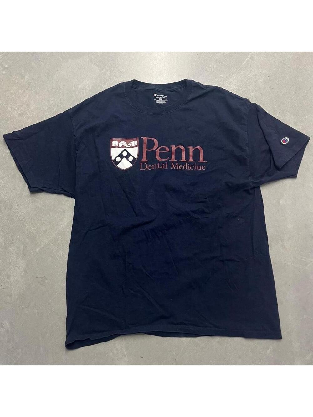 Y2K Men's Penn University Dental Medicine Navy Champion Tee Sized XL